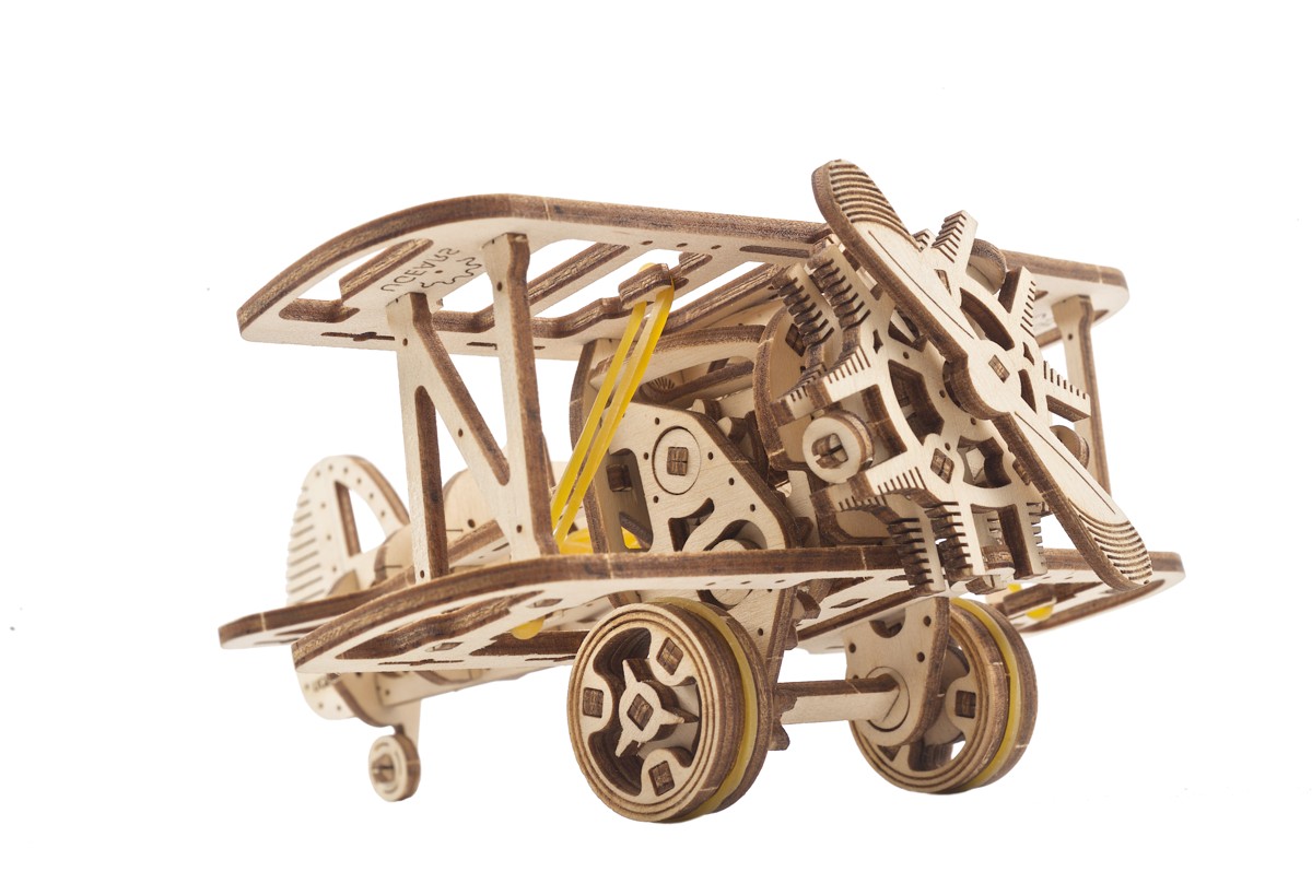 Ugears houten 3D puzzel - Mini Biplane