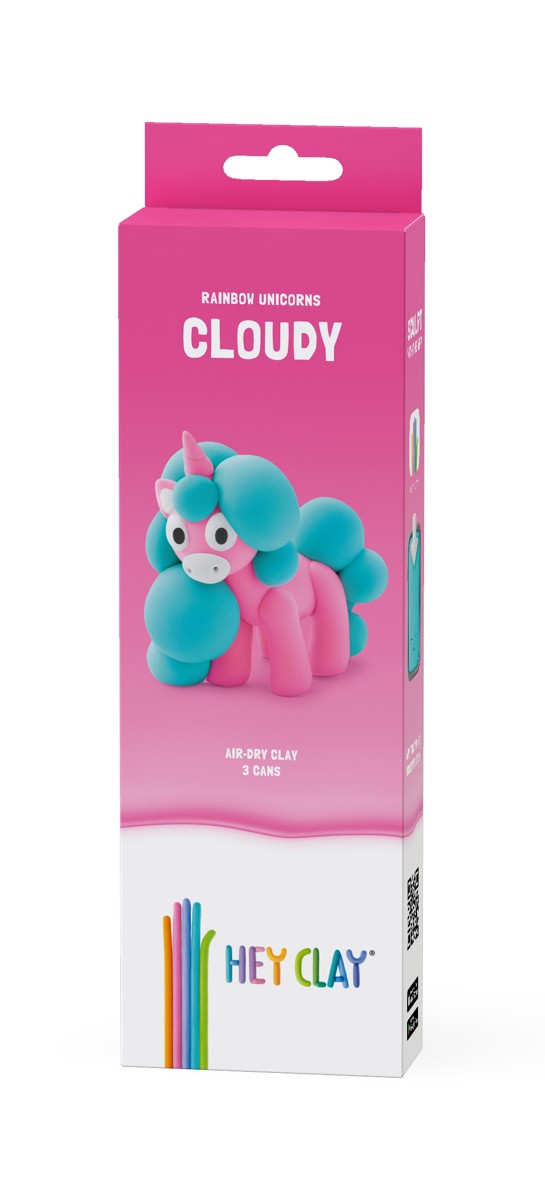 Hey Clay boetseerklei set - 3 potjes - Cloudy Unicorn