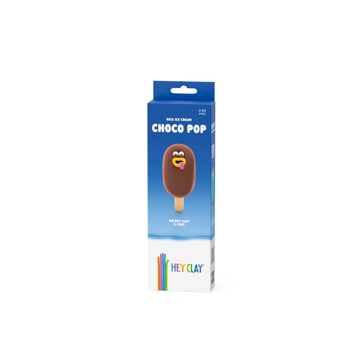 Hey Clay boetseerklei set - 3 potjes - Chocopop