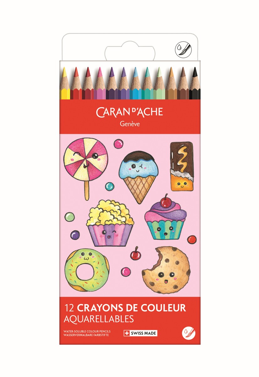 Caran d'Ache kleurpotloden - Aquarel Kawaii Candy - 12 stuks