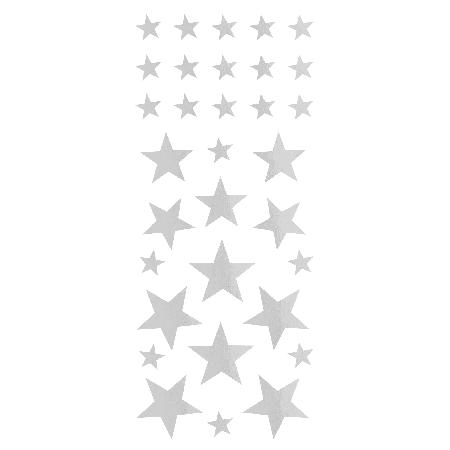 Stickers sterren - 128 stuks - zilverkleurig