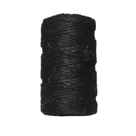 Nylon Flitsend kapok jute touw - 60 meter - zwart