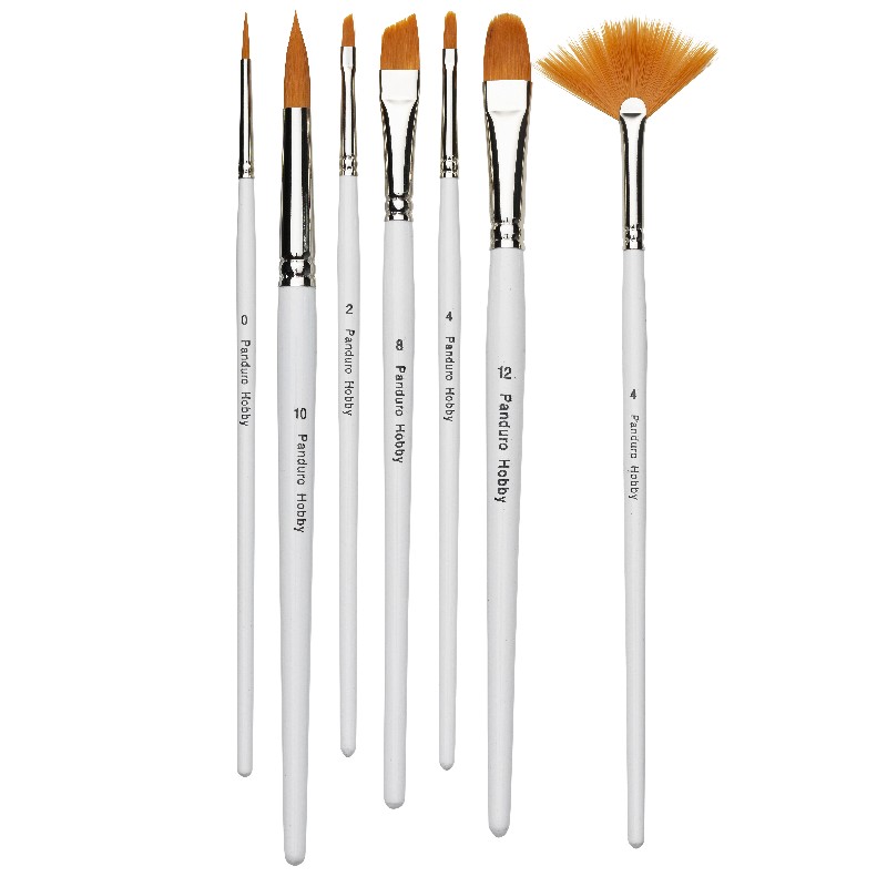 Panduro penselen set - rond/plat/waaier