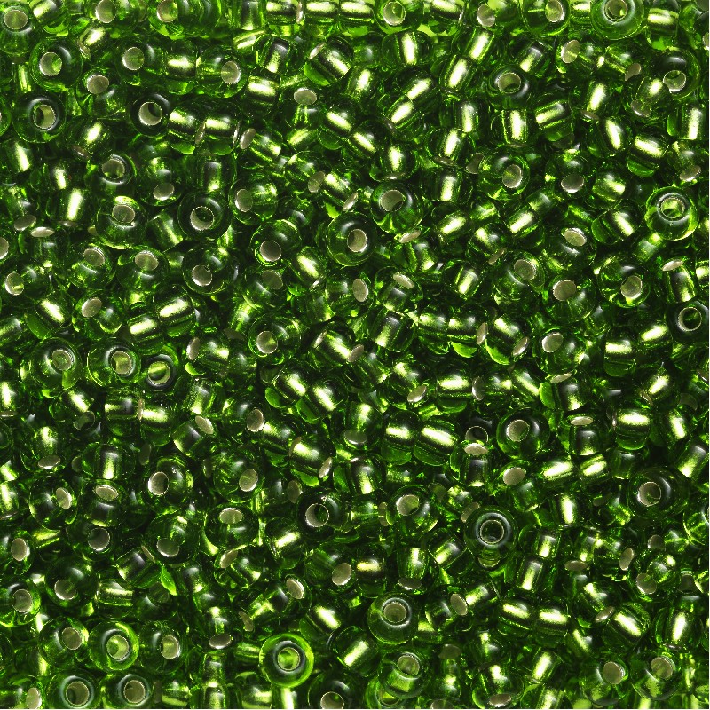 Rocailles - 9/0 - groen metaal kern