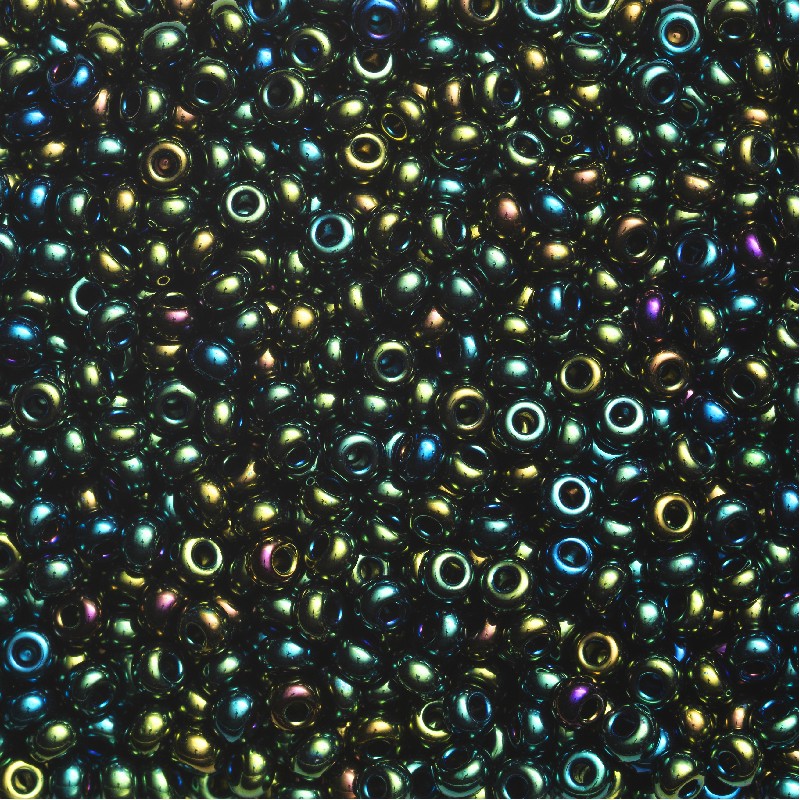 Rocailles - 9/0 - groen iriserend