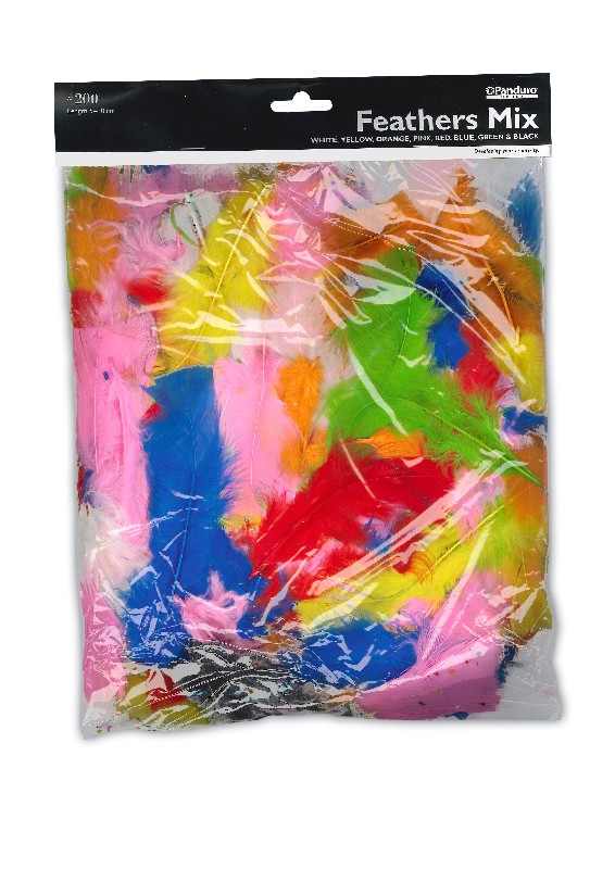 Donzen veren 5 - 10 cm - kleurenmix±200 stuks afbeelding