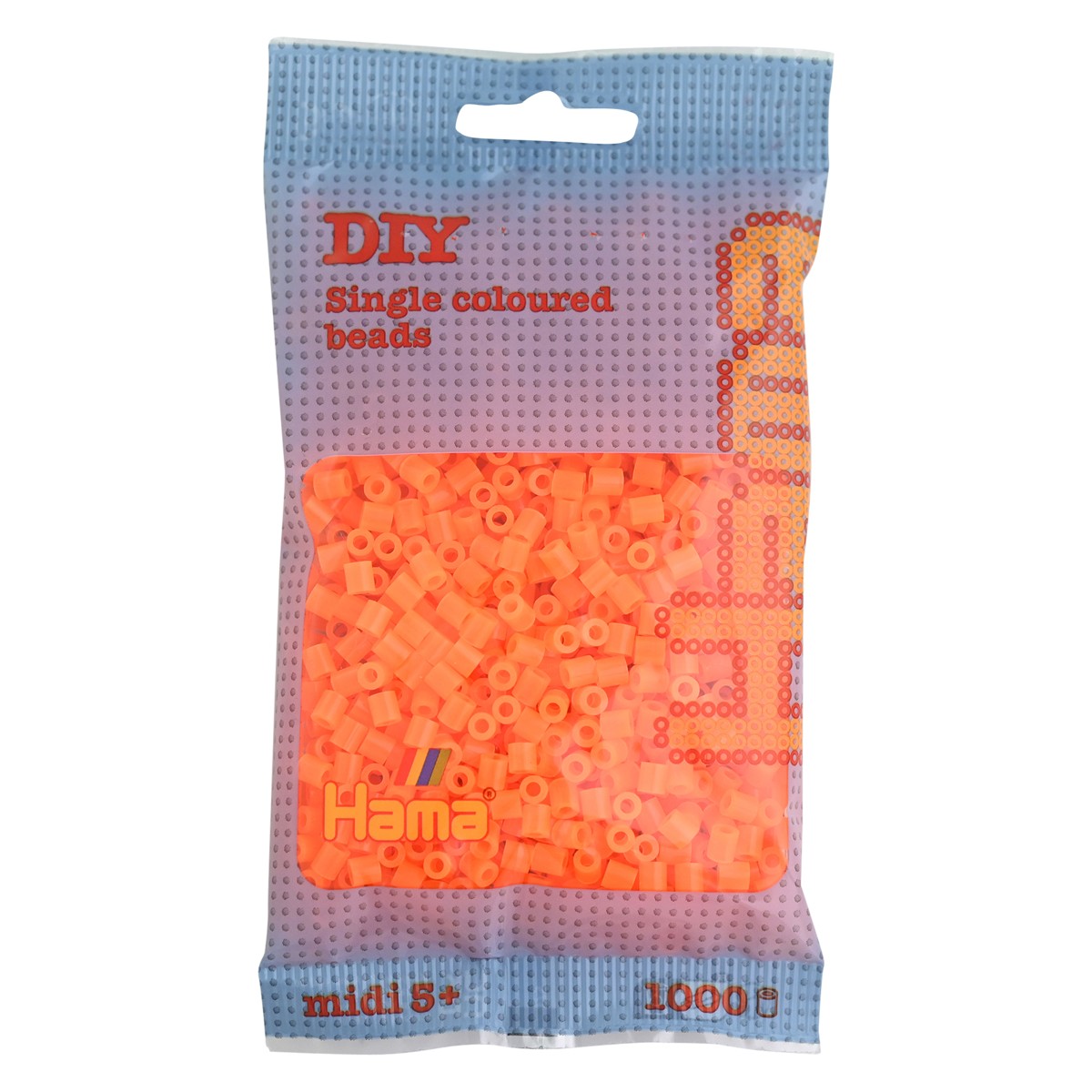 Hama Midi - strijkkralen - 1000 stuks - translucent neon orange 38