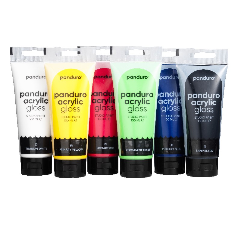 Panduro acrylverf set - 6 stuks - glans primair