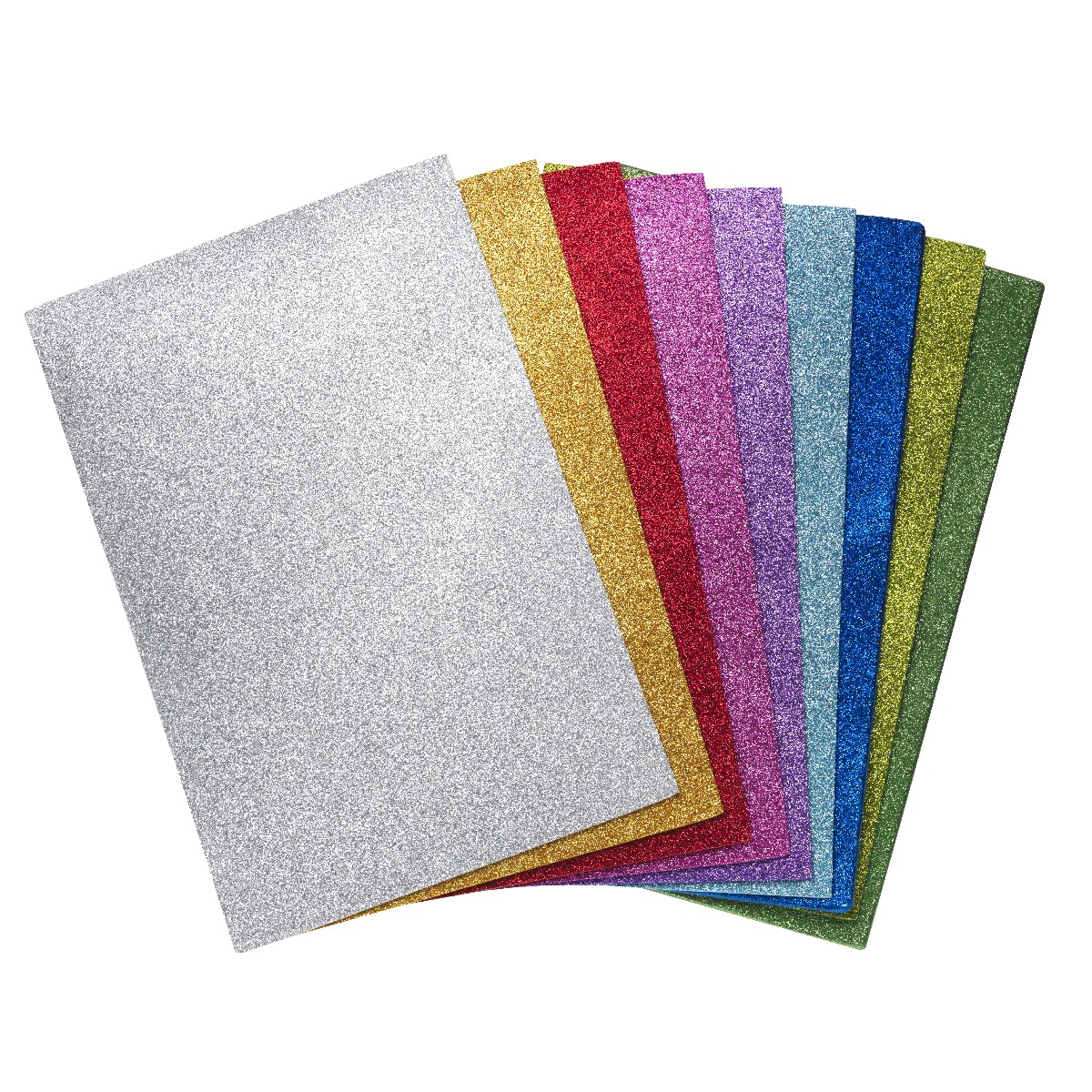 Hobbyrubber - 20x30 cm - 9 stuks - glitter