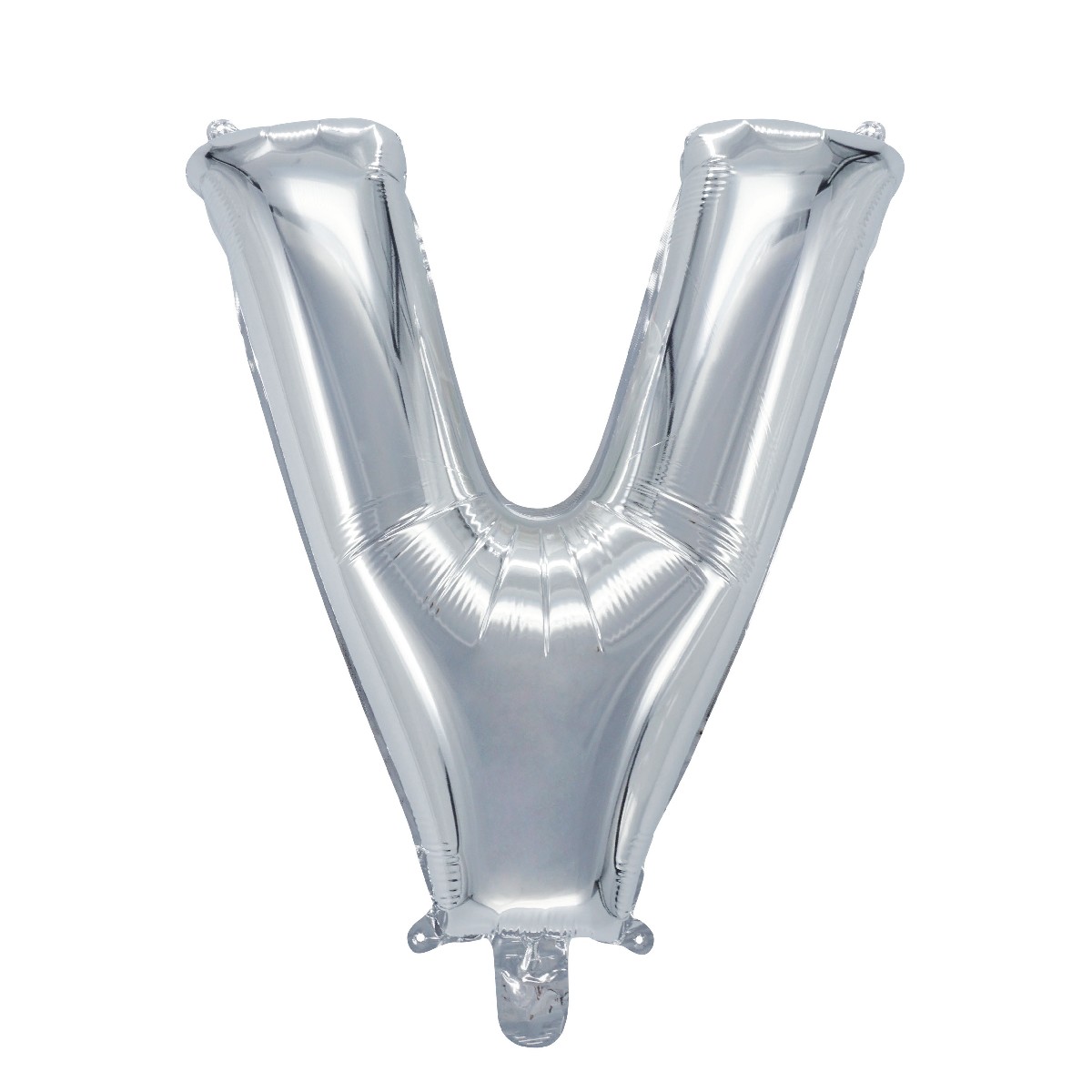 Letterballon zilverkleurig - 32 cm - V