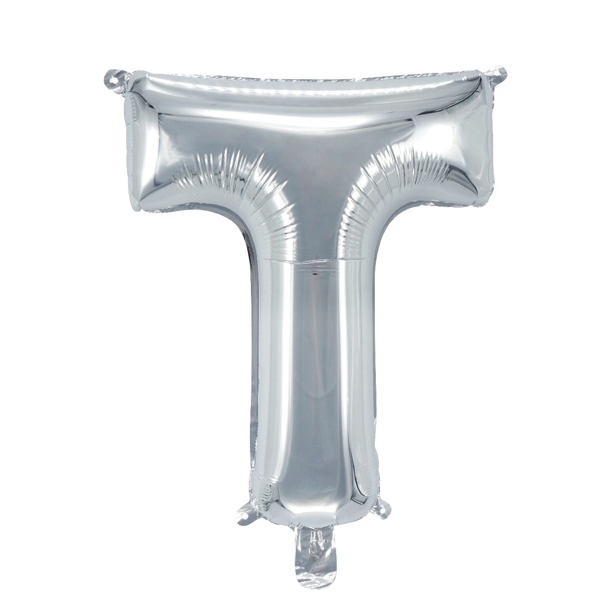 Letterballon zilverkleurig - 32 cm - T