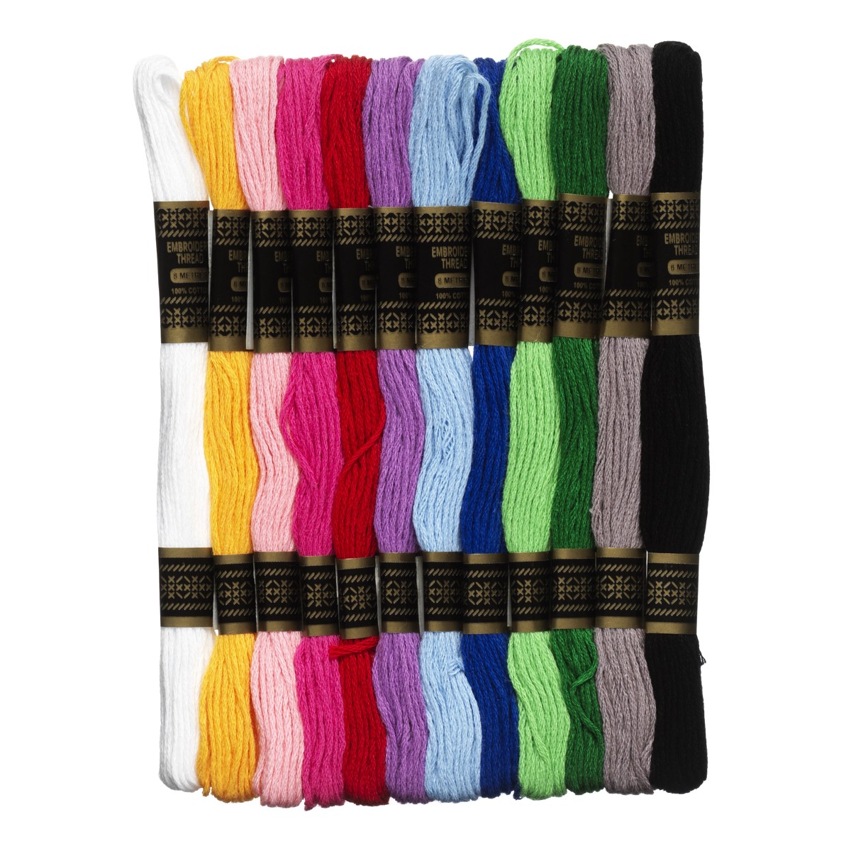 Borduurgaren - 12 stuks - felle kleuren