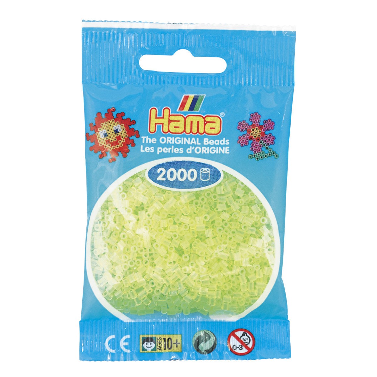 Hama Mini - strijkkralen - 2000 stuks - translucent neon yellow 34