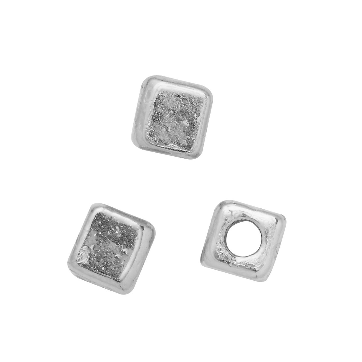 Spacers - 100 stuks - zilverkleurige kubus