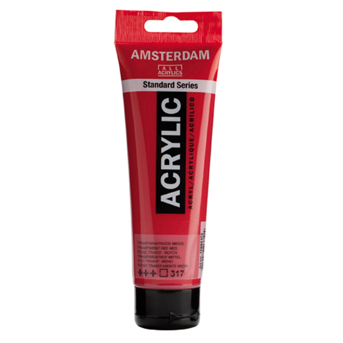 Amsterdam acrylverf - 120 ml - transparant rood middel 317