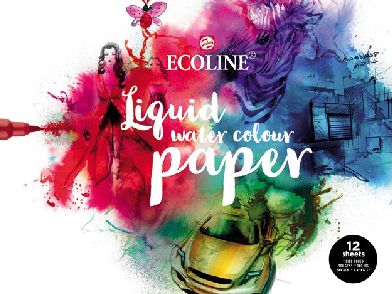 Ecoline blok aquarelpapier - 24x32 cm - 12 vellen