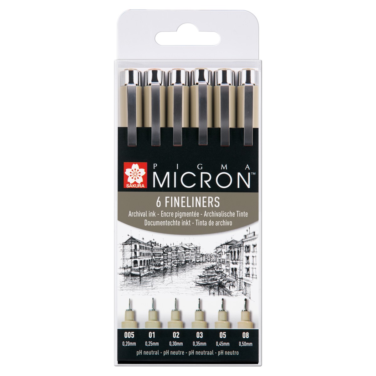 Sakura Pigma Micron fineliners - 6 stuks