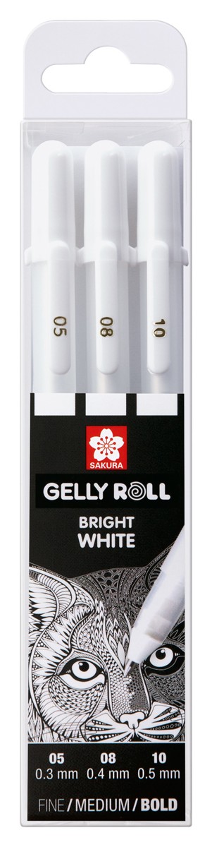 Sakura Gelly Roll set - 05, 08 & 10 wit - 3 stuks