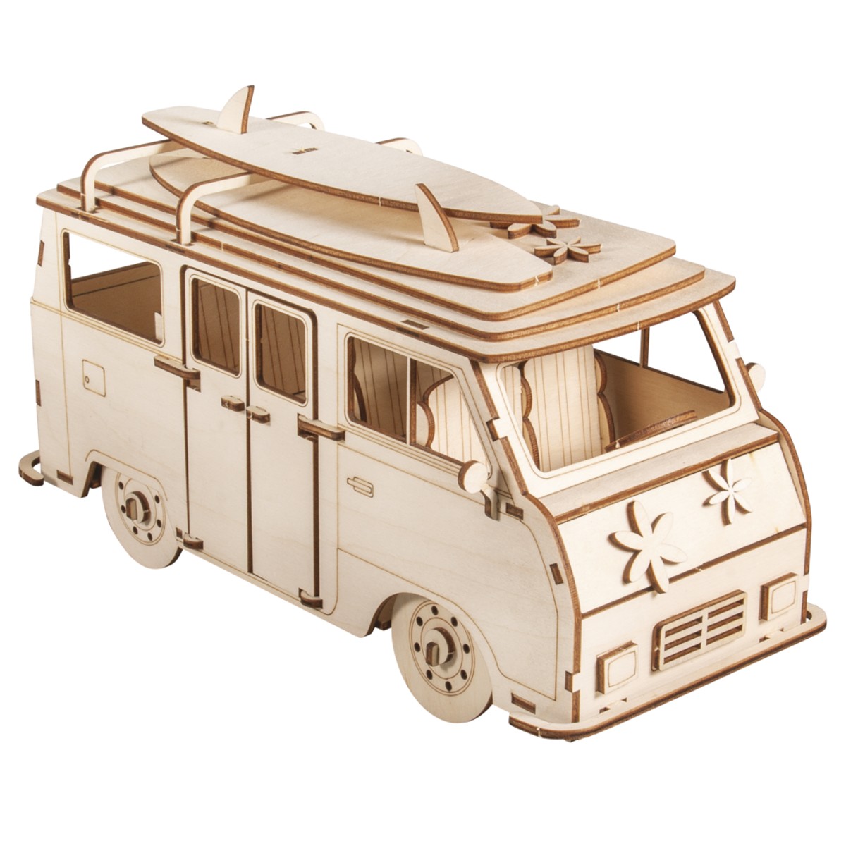 Houten 3D bouwset - camper