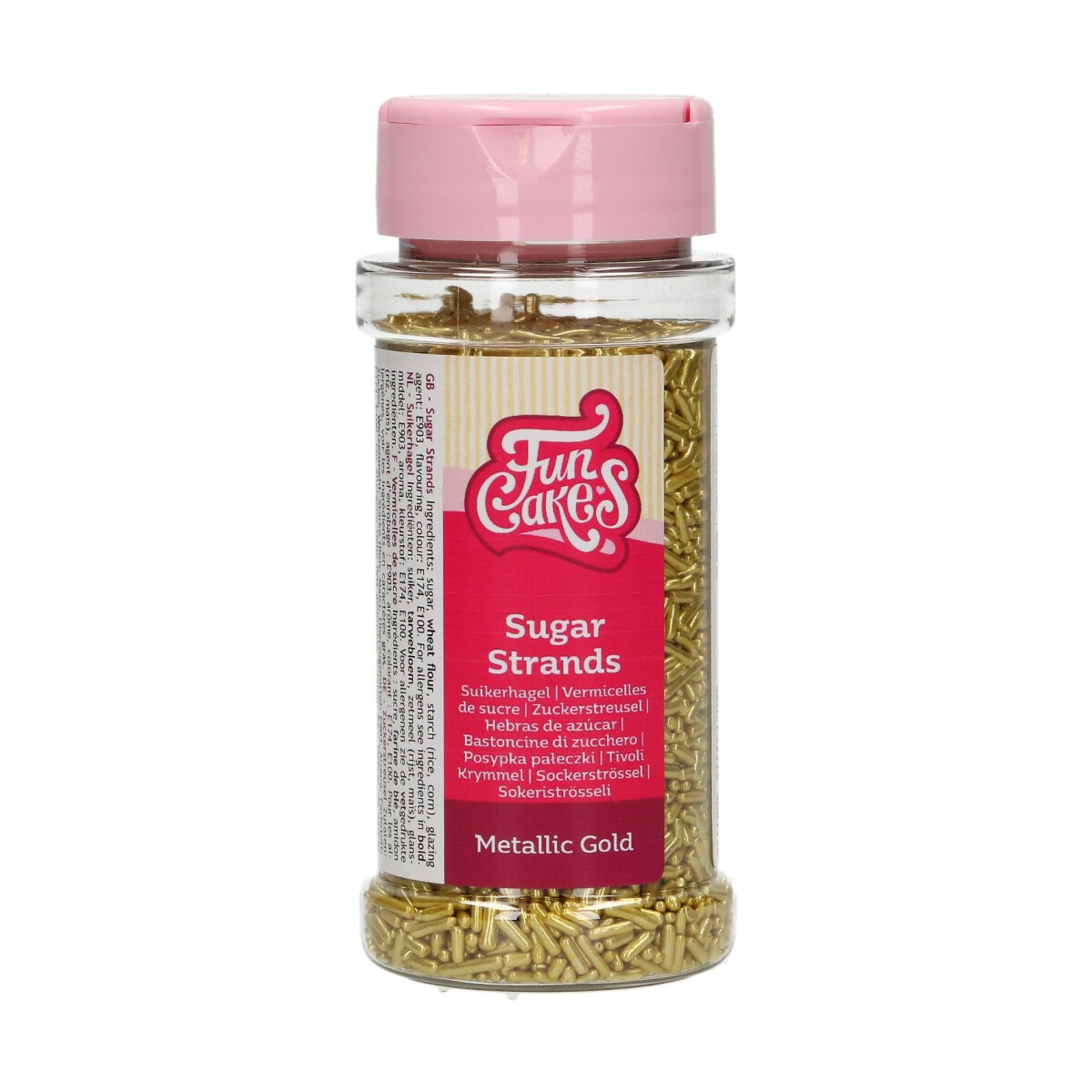 FunCakes sprinkles - sugar strands - metallic gold