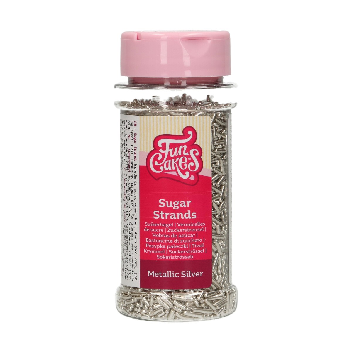 FunCakes sprinkles - sugar strands - metallic silver
