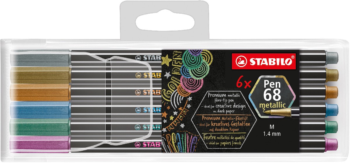 STABILO Pen 68 metallic - 6 stuks