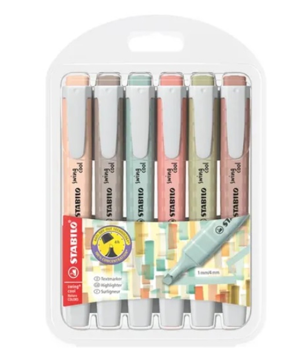 STABILO Swing Cool highlighters - 6 stuks - NatureCOLORS