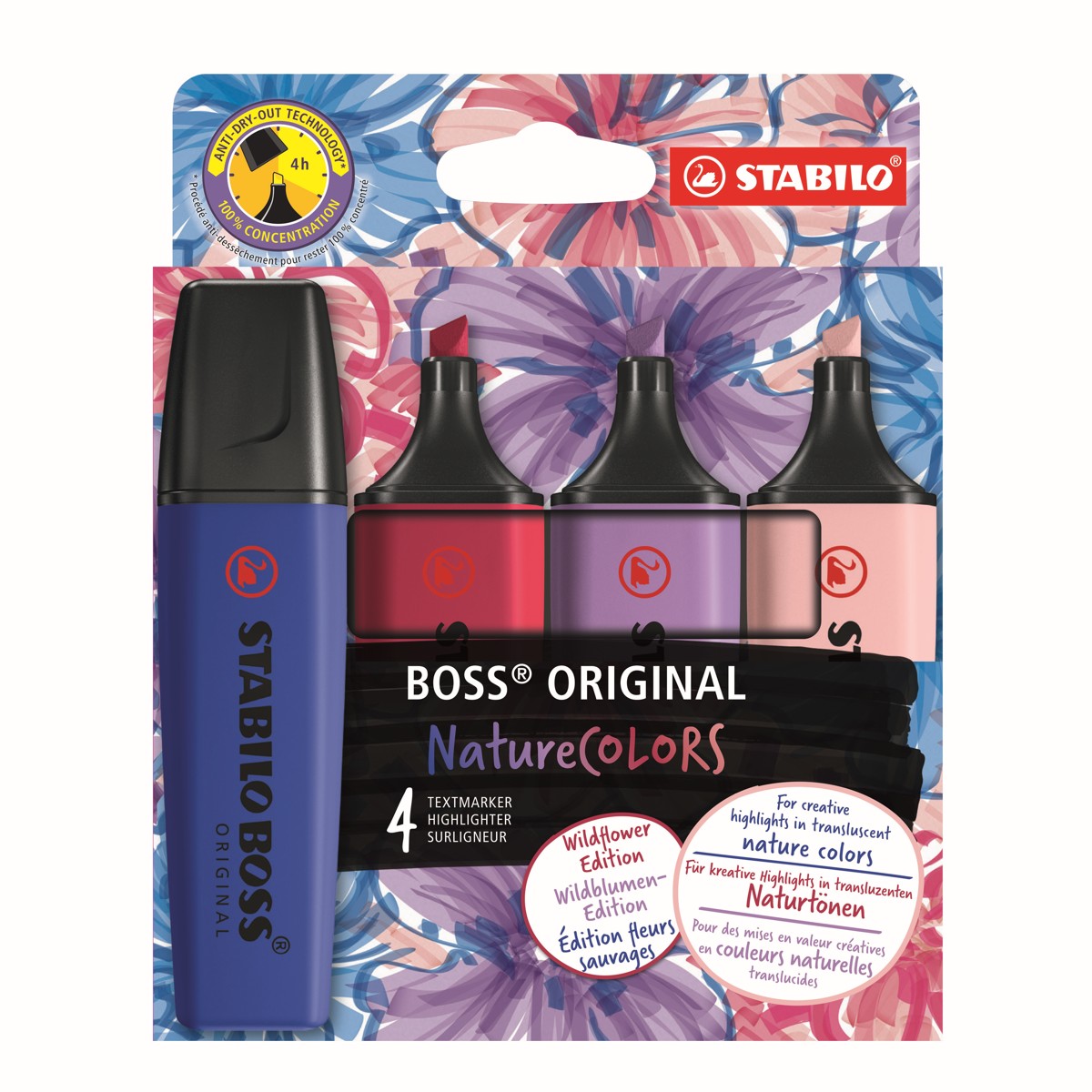 STABILO BOSS ORIGINAL NatureColors - 4 stuks - Wildflower