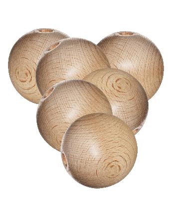 Houten kraal - 30 mm - 6 stuks