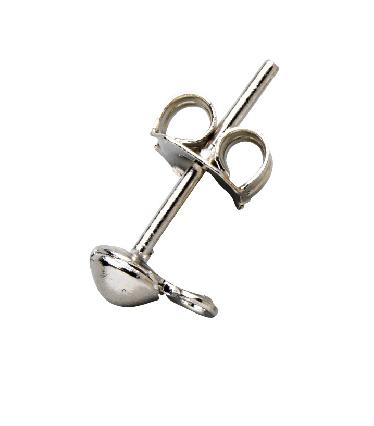 Oorstekers met knop - 10 stuks - zilverkleurig afbeelding