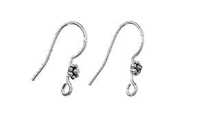 Oorhaakjes met bloem - 10 stuks - antiek zilverkleurig afbeelding