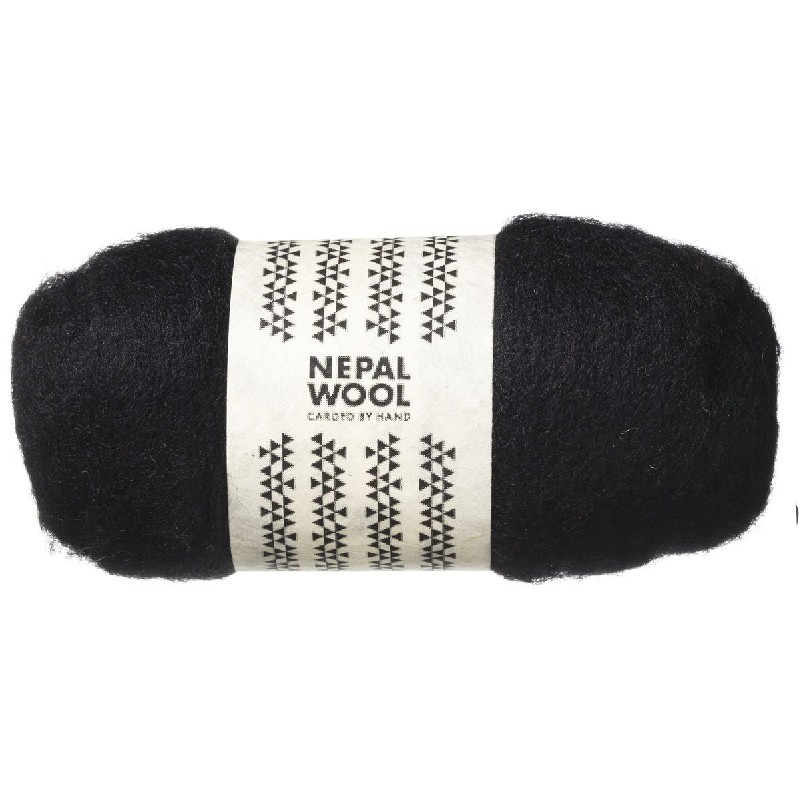 Nepal Wool lamswol - 50 gram - zwart