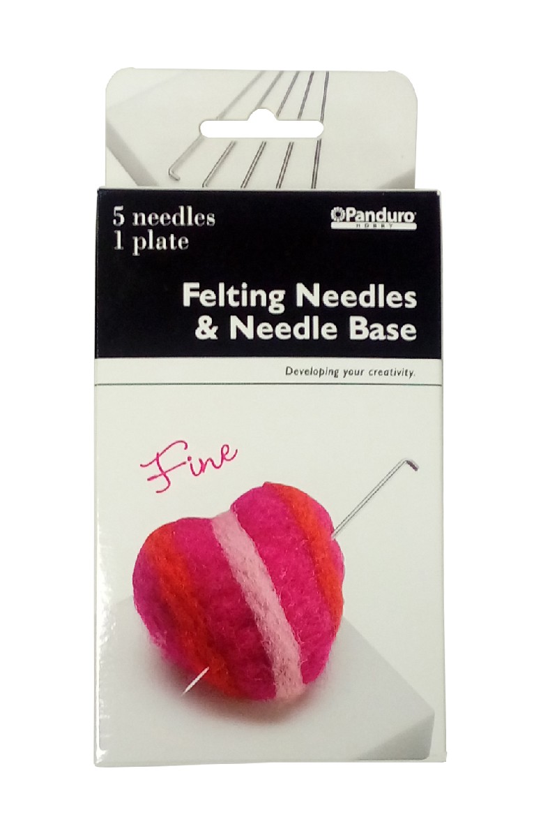 Set van 5 fijne viltnaalden + viltmat