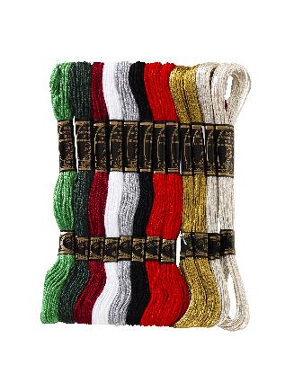 Borduurgaren - 12 stuks - kerstkleuren