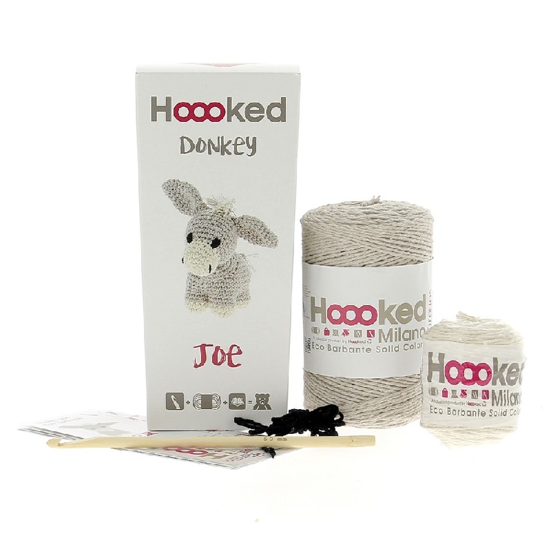 Hoooked Donkey Joe Yarn Kit W/Eco Barbante Yarn-Biscuit