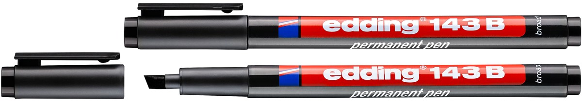 edding 143 B permanent marker - 1 tot 3 mm - zwart