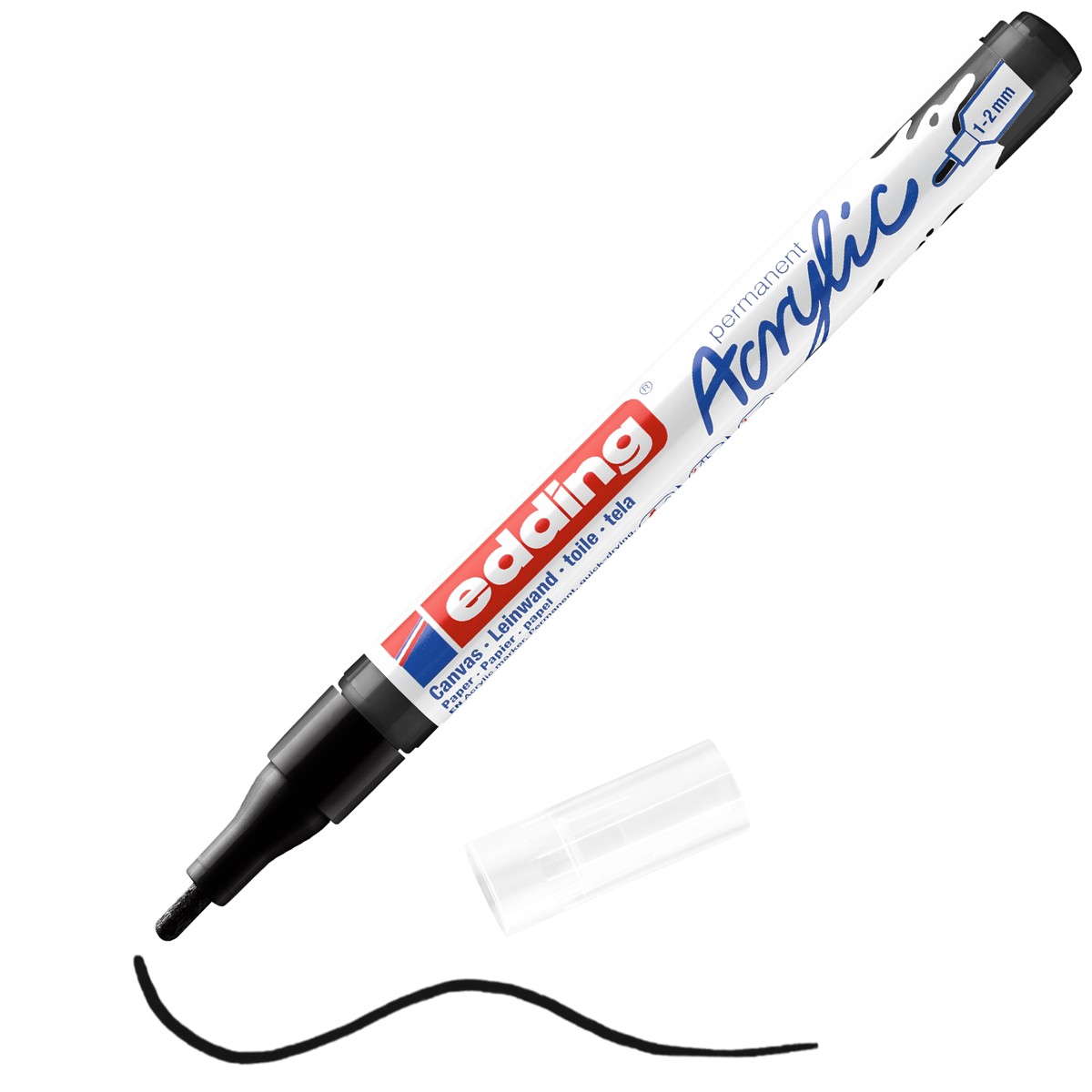 edding 5300 acrylic marker - 1 tot 2 mm - diepzwart