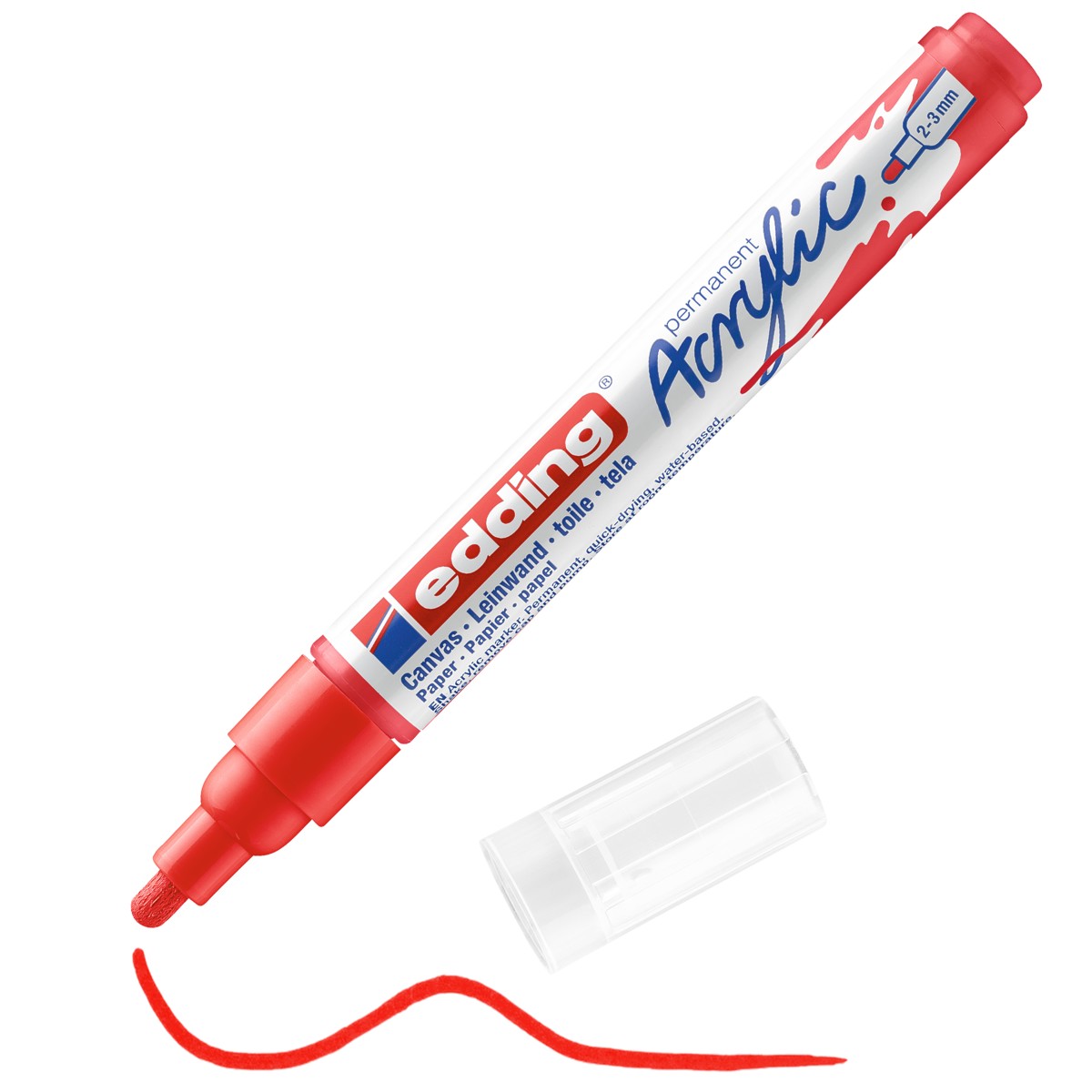 edding 5100 acrylic marker - 2 tot 3 mm - verkeersrood
