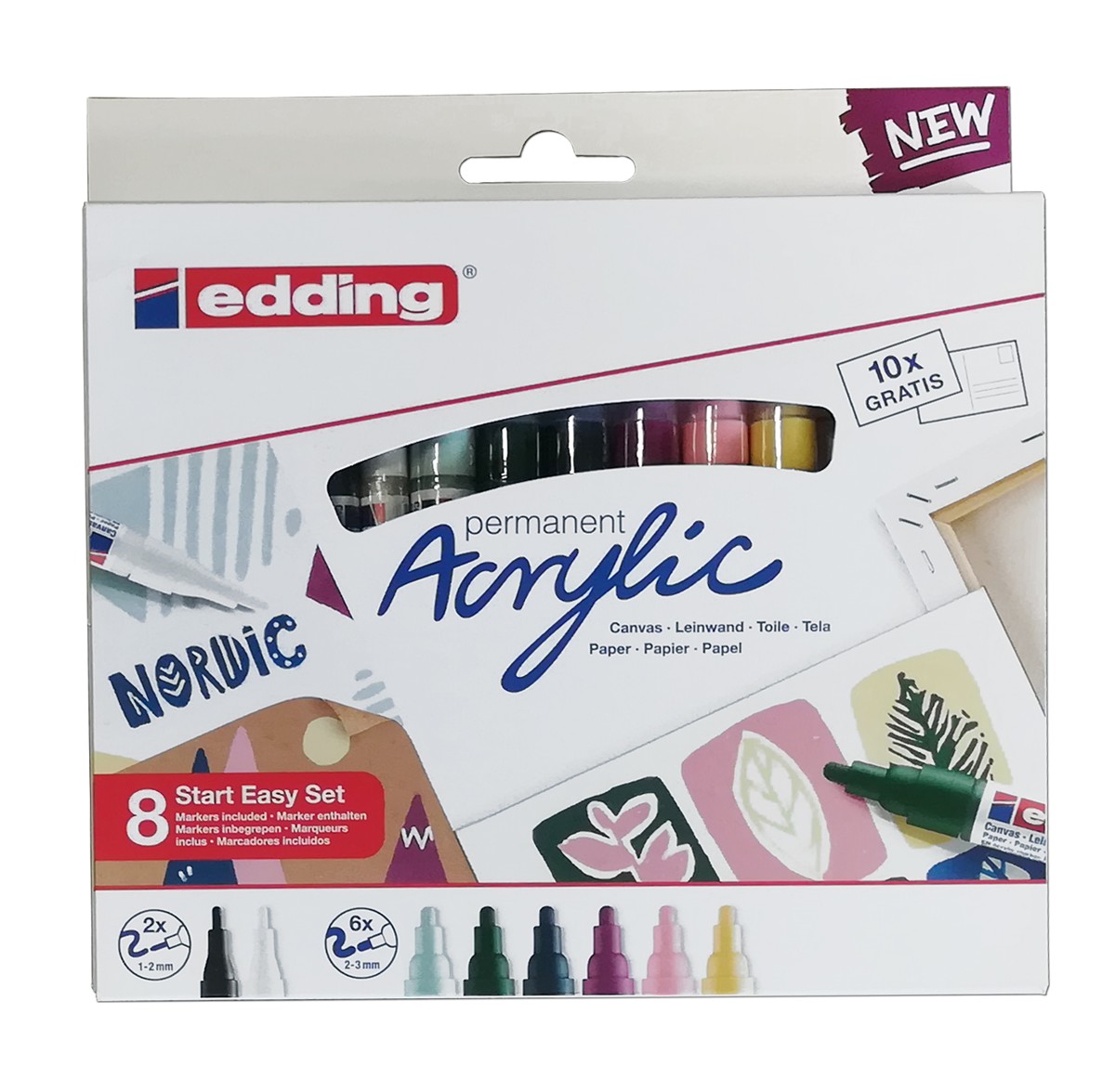 edding 5100/5300 acrylic starter easy set - nordic