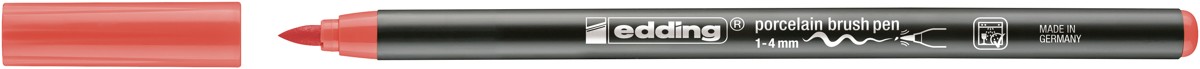 edding 4200 porcelain brush pen - koraalrood