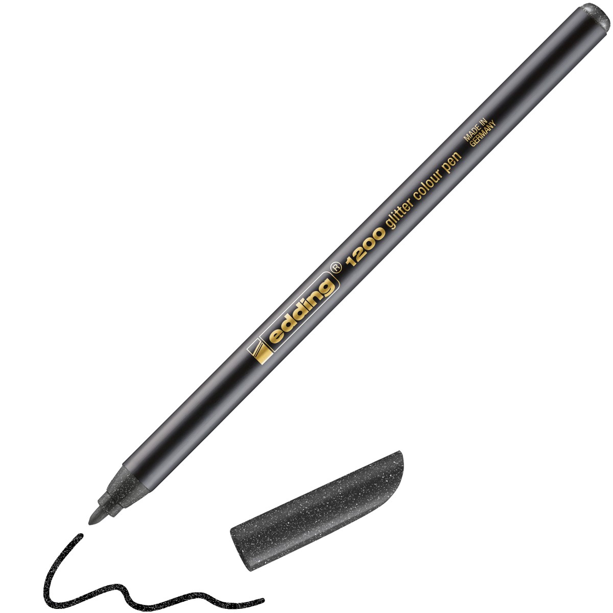 edding 1200 glitter colour pen - zwart