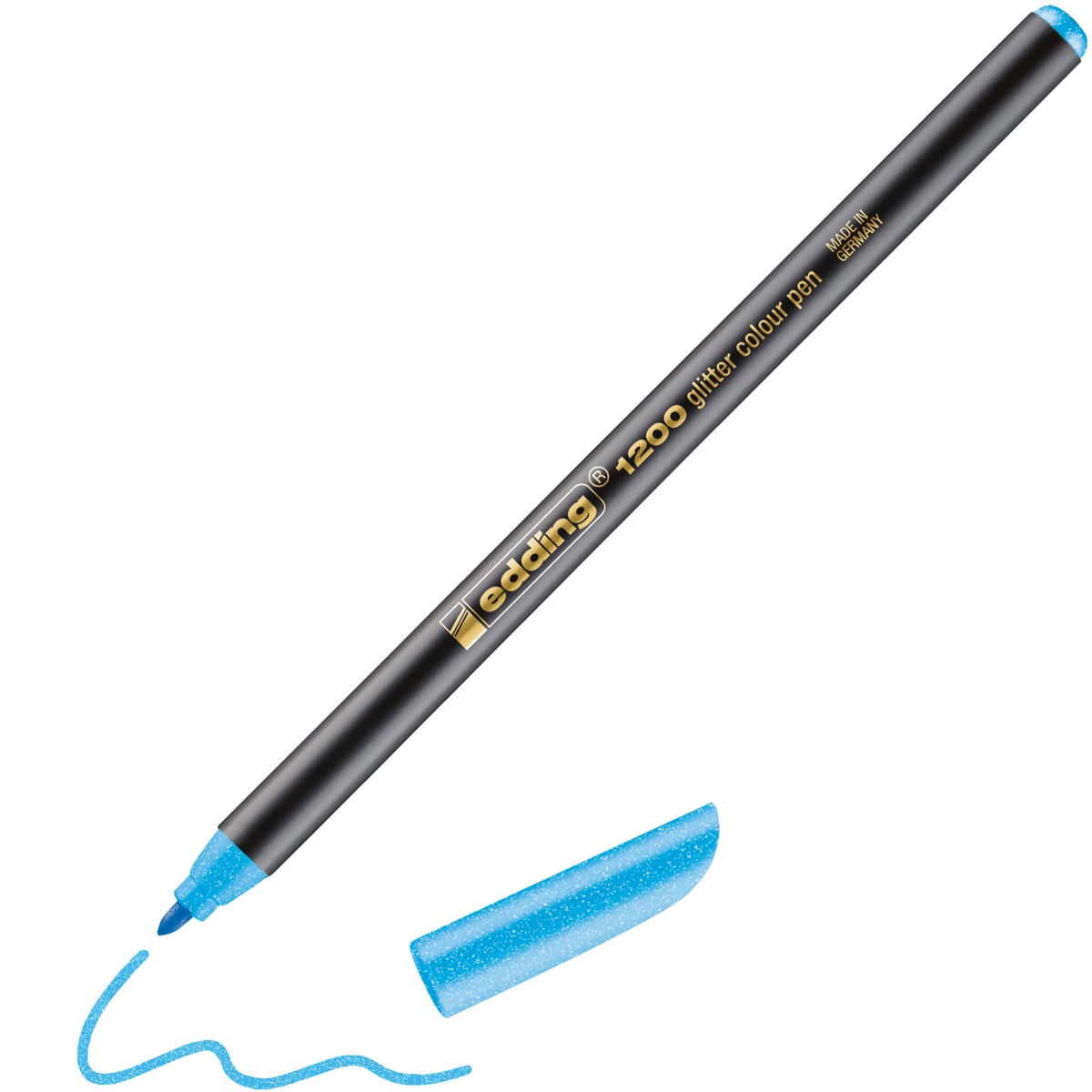 edding 1200 glitter colour pen - azuurblauw