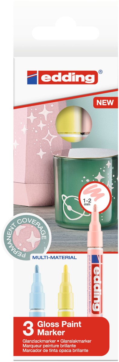 edding 751 gloss paint marker set - 3x pastel