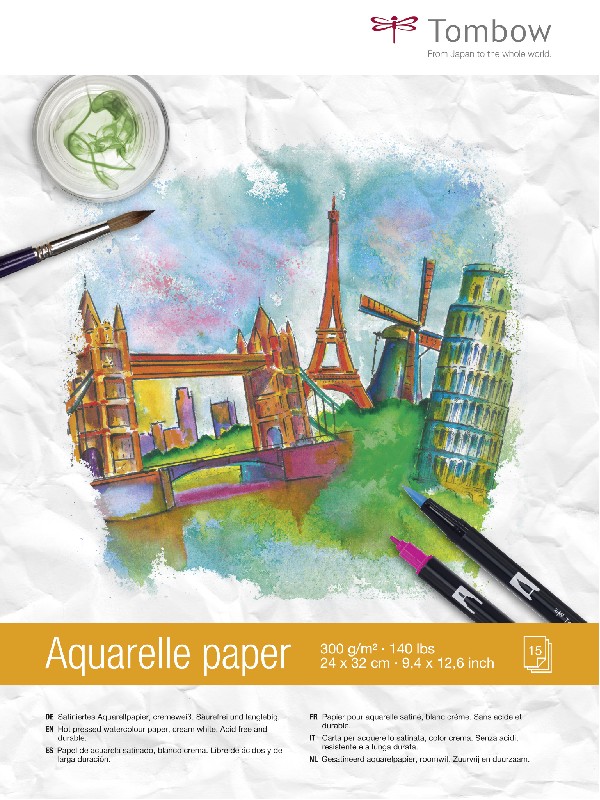Tombow blok aquarelpapier - 24x32 cm