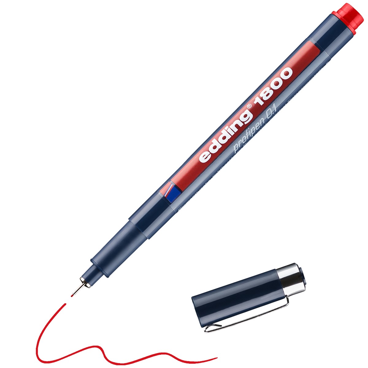 edding 1800 profipen - 0,1 mm - rood
