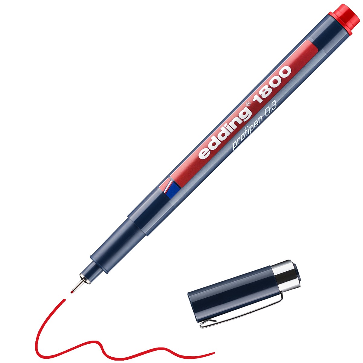edding 1800 profipen - 0,3 mm - rood