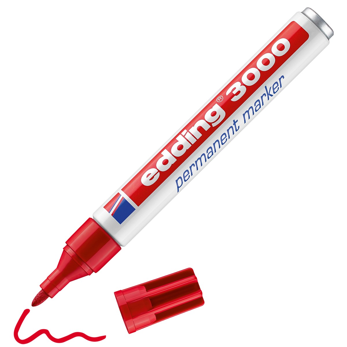 edding 3000 permanent marker - 1,5 tot 3 mm - rood