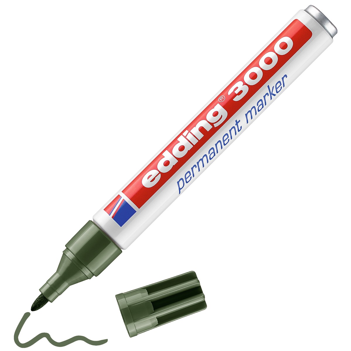 edding 3000 permanent marker - 1,5 tot 3 mm - olijfgroen