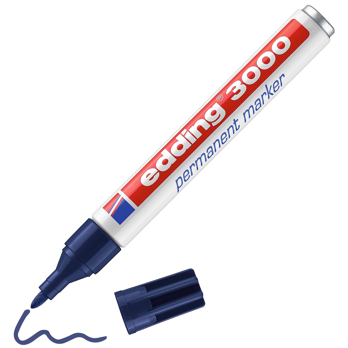 edding 3000 permanent marker - 1,5 tot 3 mm - staalblauw