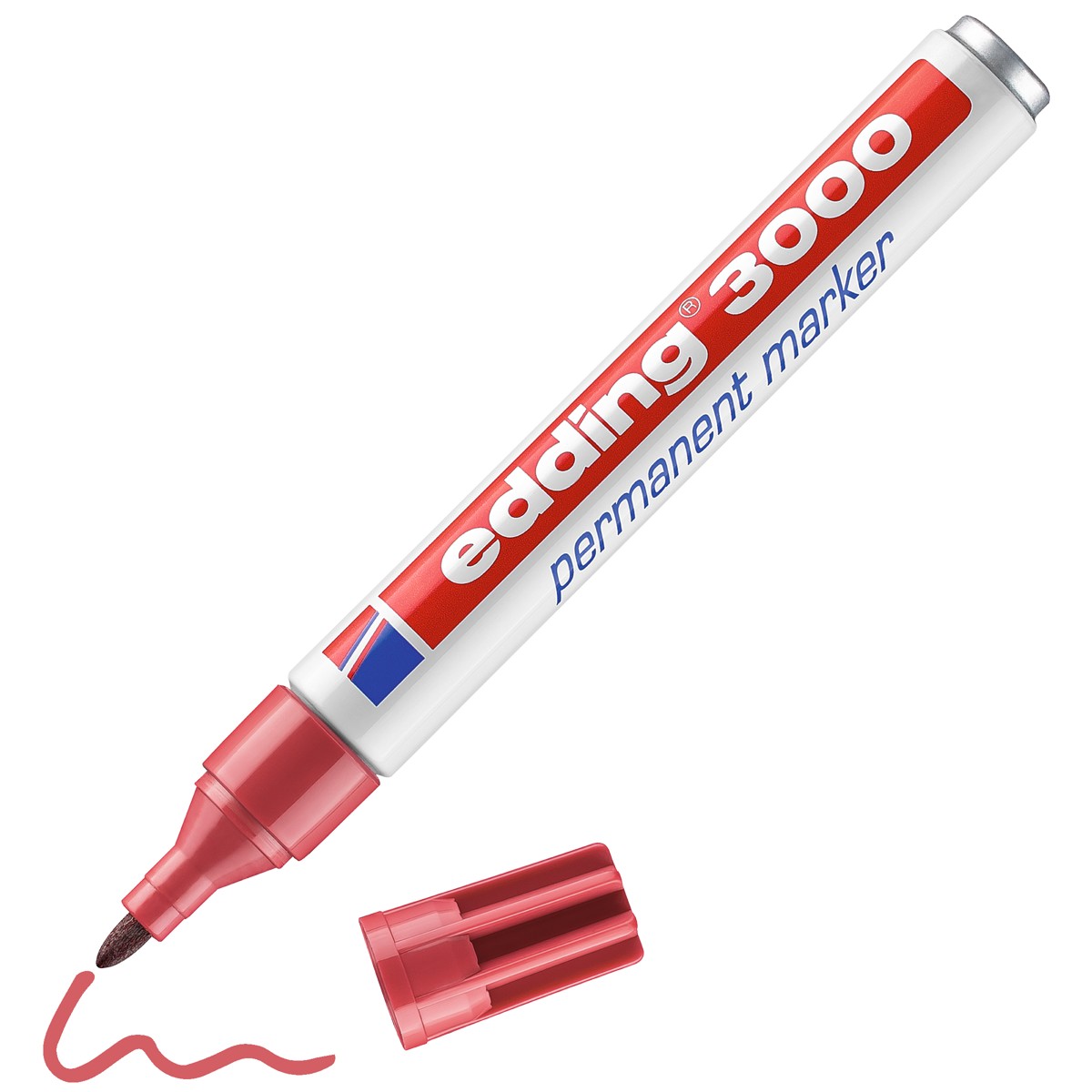 edding 3000 permanent marker - 1,5 tot 3 mm - karmijnrood